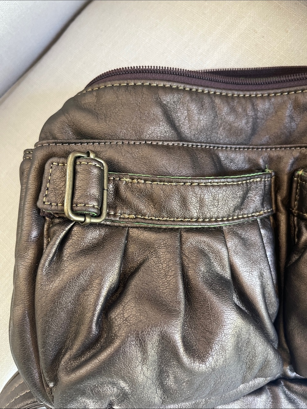 Etnies Bronze Shoulder Bag with Dual Front Pockets - Picture 5 of 5